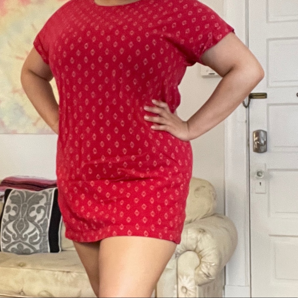 Red and White Diamond Old Navy T-Shirt Dress